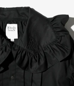 Monogram Stitch Spencer Shirt - Black- Sateen