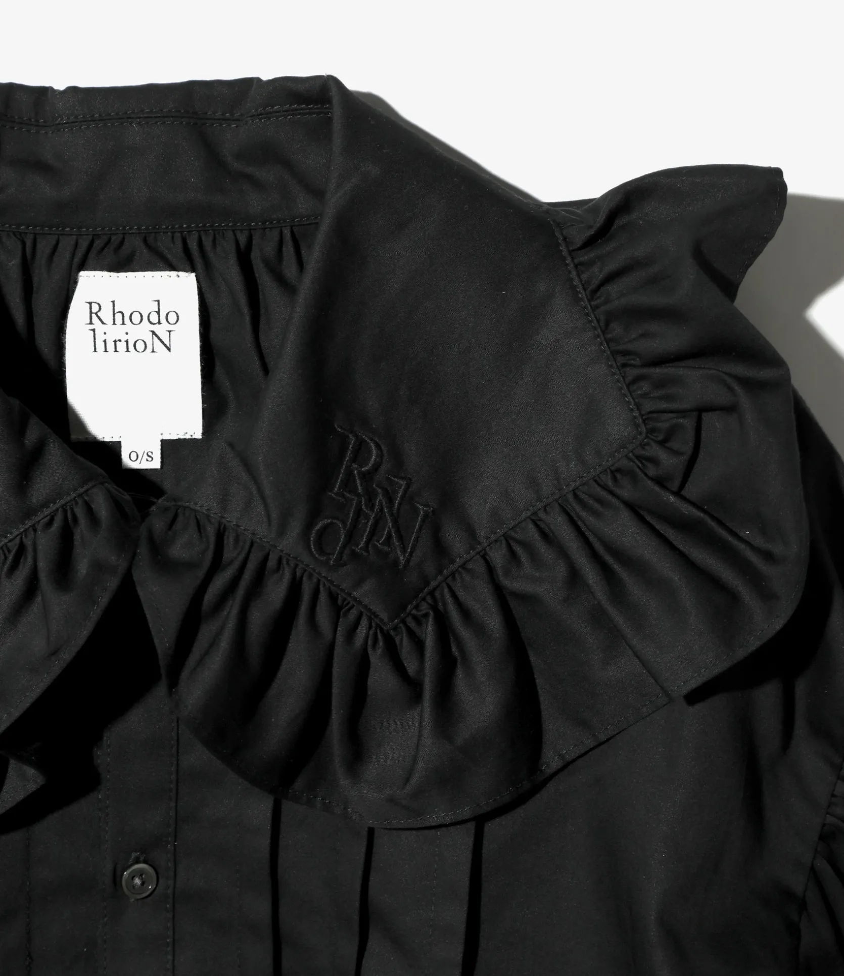 Monogram Stitch Spencer Shirt - Black- Sateen