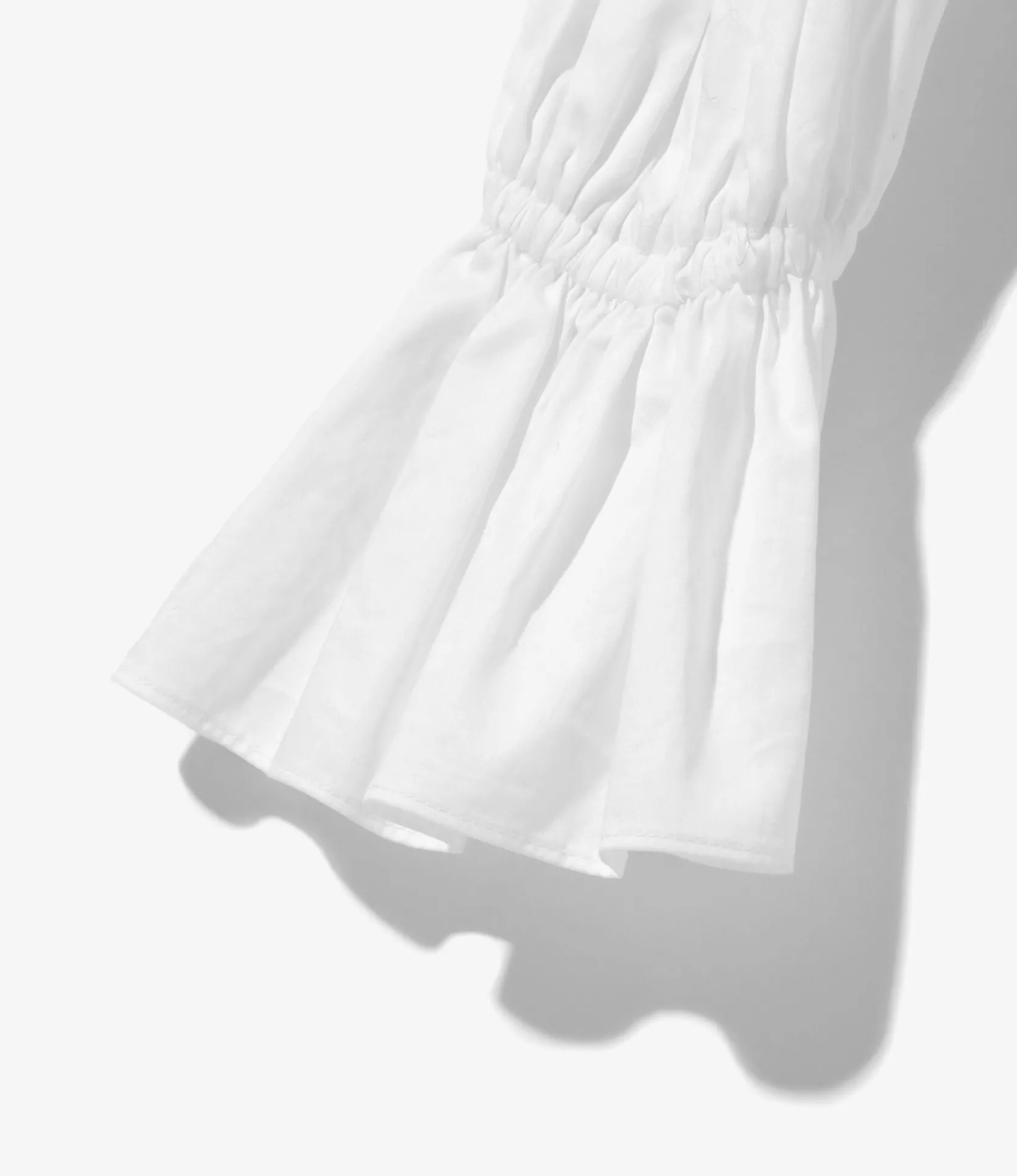 Monogram Stitch Spencer Shirt - White - Sateen