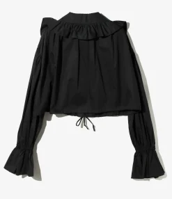 Monogram Stitch Spencer Shirt - Black- Sateen
