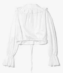 Monogram Stitch Spencer Shirt - White - Sateen