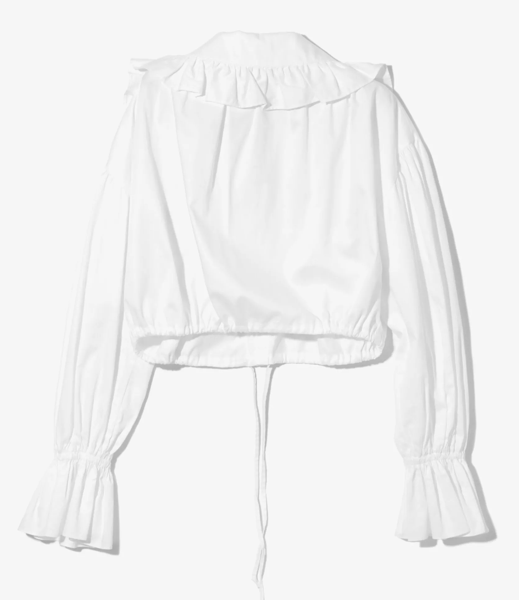 Monogram Stitch Spencer Shirt - White - Sateen