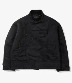 Moto Jacket - Black Polyester Fake Suede