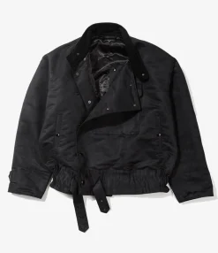 Moto Jacket - Black Polyester Fake Suede