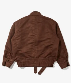 Moto Jacket - Brown Polyester Fake Suede