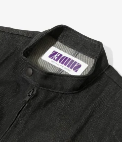 Motor Cycle Jacket - Black - 13.5oz Denim