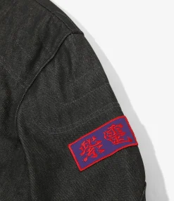 Motor Cycle Jacket - Black - 13.5oz Denim