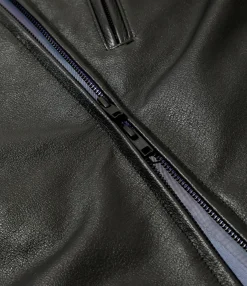 Motor Cycle Jacket - Black - Cowhide Leather