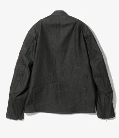 Motor Cycle Jacket - Black - 13.5oz Denim