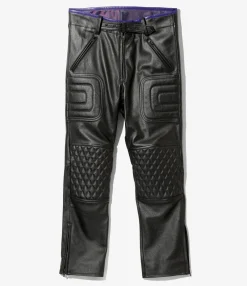 Motor Cycle Pant - Black - Cowhide Leather