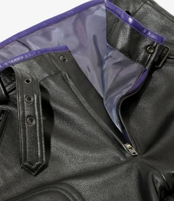Motor Cycle Pant - Black - Cowhide Leather