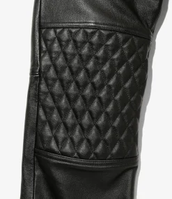 Motor Cycle Pant - Black - Cowhide Leather