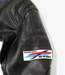 Motor Cycle Sleeves Jacket - Black - Cowhide Leather