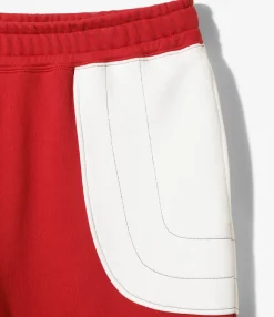 Motor Cycle String Easy Pant - Red/Eggplant/White -- C/PE Jersey
