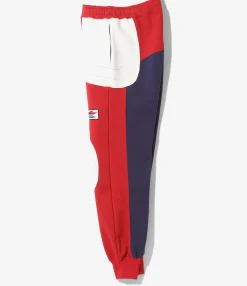 Motor Cycle String Easy Pant - Red/Eggplant/White -- C/PE Jersey