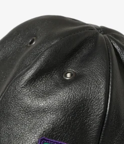 Motor Cycle Tulip Hat - Black - Cowhide Leather