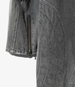 Motor Cylce Suit - Black - 13.5oz Denim, Vintage