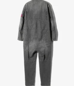 Motor Cylce Suit - Black - 13.5oz Denim, Vintage
