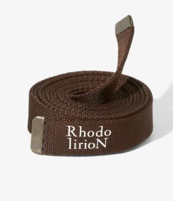Narrow Canvas Ribbon Belt - Brown