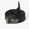 Narrow Canvas Ribbon Belt - Black