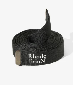 Narrow Canvas Ribbon Belt - Black