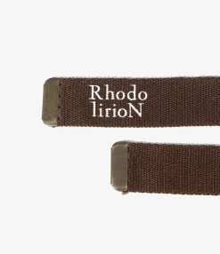 Narrow Canvas Ribbon Belt - Brown