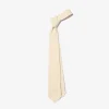 Neck Tie - Beige Cotton Seersucker