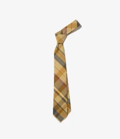 Neck Tie - Olive Cotton Madras Plaid