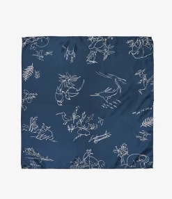 Neckerchief - Navy Silk Animal Print
