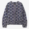 Needles Line Crew Jacket - Navy - Papillon Stripe Jacquard