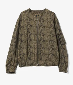 Needles Line Crew Jacket - Brown - PE/C Python Jacquard