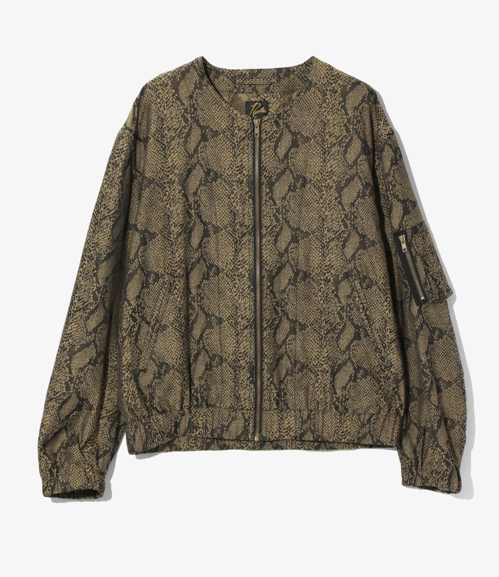 Needles Line Crew Jacket - Brown - PE/C Python Jacquard