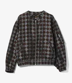 Needles Line Crew Jacket - Blue / Brown - PE/R Argyle Jacquard