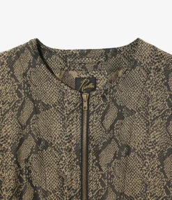 Needles Line Crew Jacket - Brown - PE/C Python Jacquard