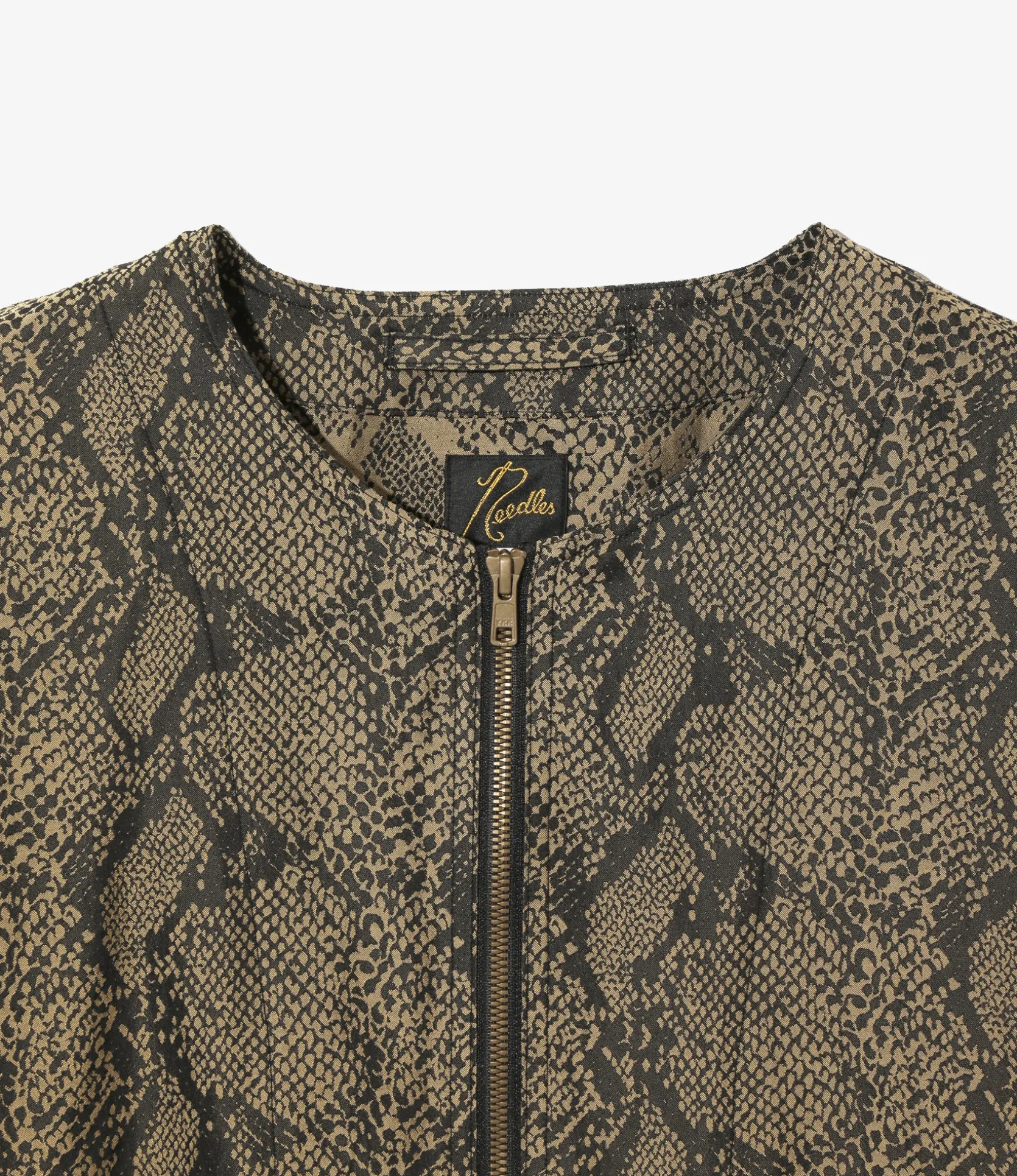 Needles Line Crew Jacket - Brown - PE/C Python Jacquard