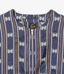 Needles Line Crew Jacket - Navy - Papillon Stripe Jacquard