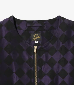 Needles Line Crew Jacket - Purple / Black- PE/R Argyle Jacquard