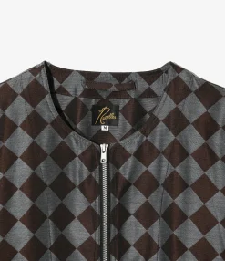 Needles Line Crew Jacket - Blue / Brown - PE/R Argyle Jacquard