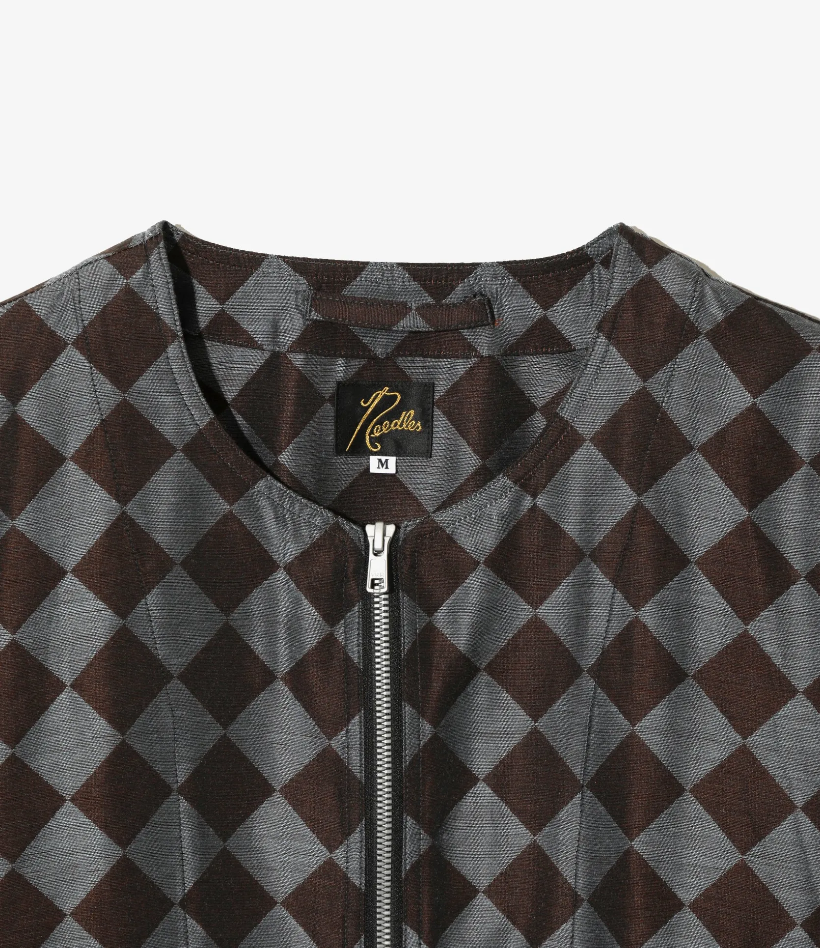 Needles Line Crew Jacket - Blue / Brown - PE/R Argyle Jacquard