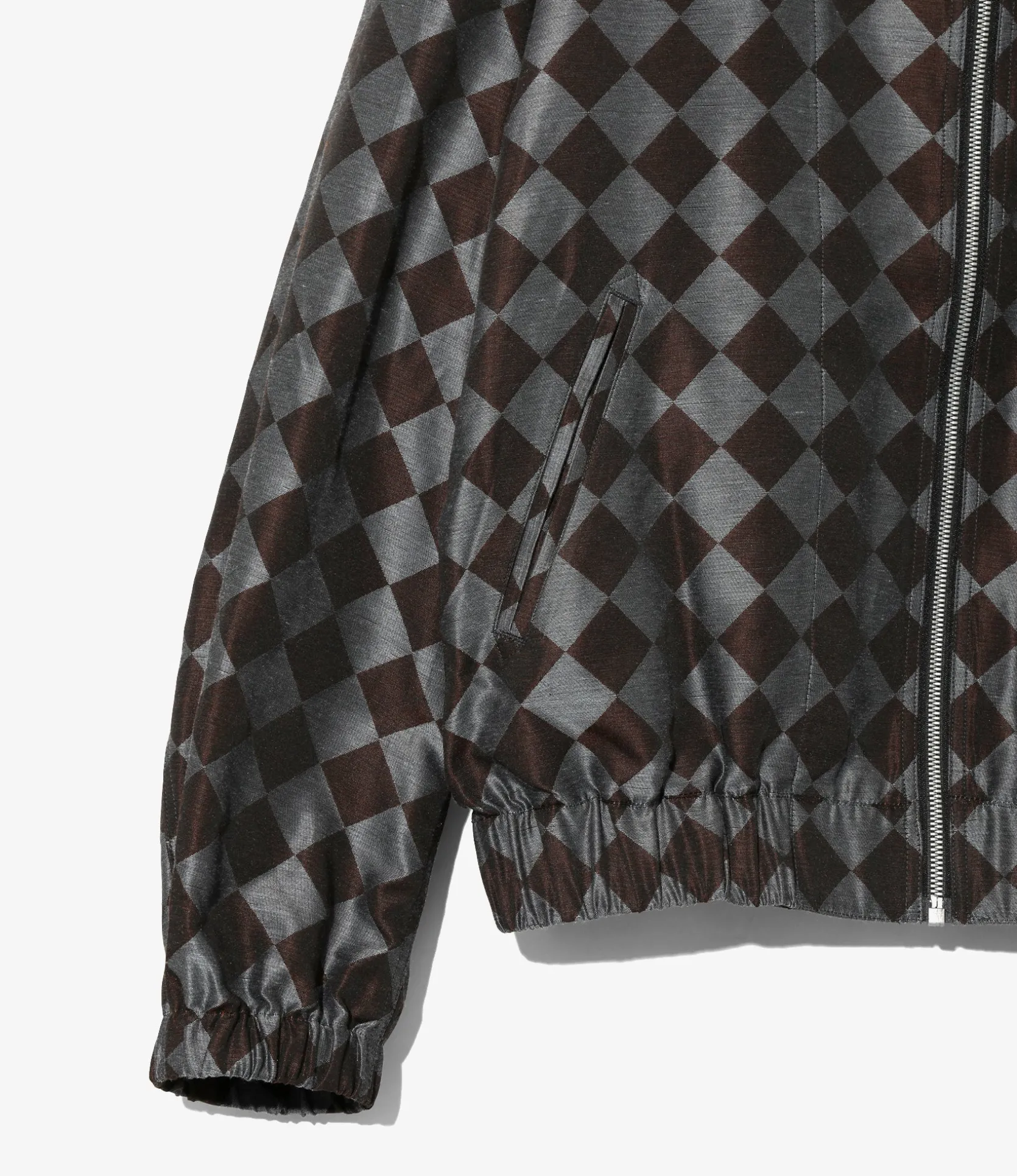 Needles Line Crew Jacket - Blue / Brown - PE/R Argyle Jacquard