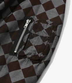 Needles Line Crew Jacket - Blue / Brown - PE/R Argyle Jacquard