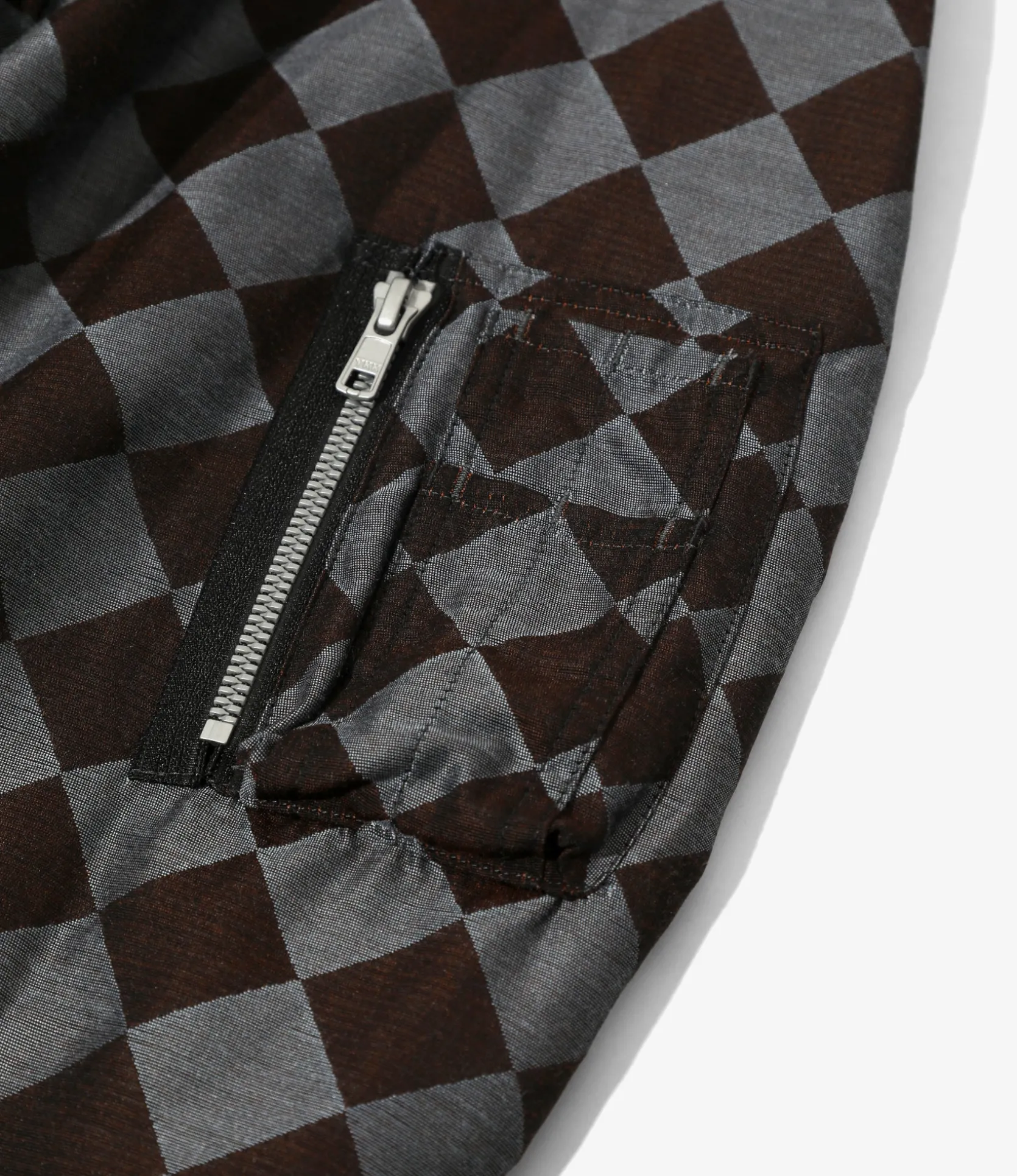 Needles Line Crew Jacket - Blue / Brown - PE/R Argyle Jacquard