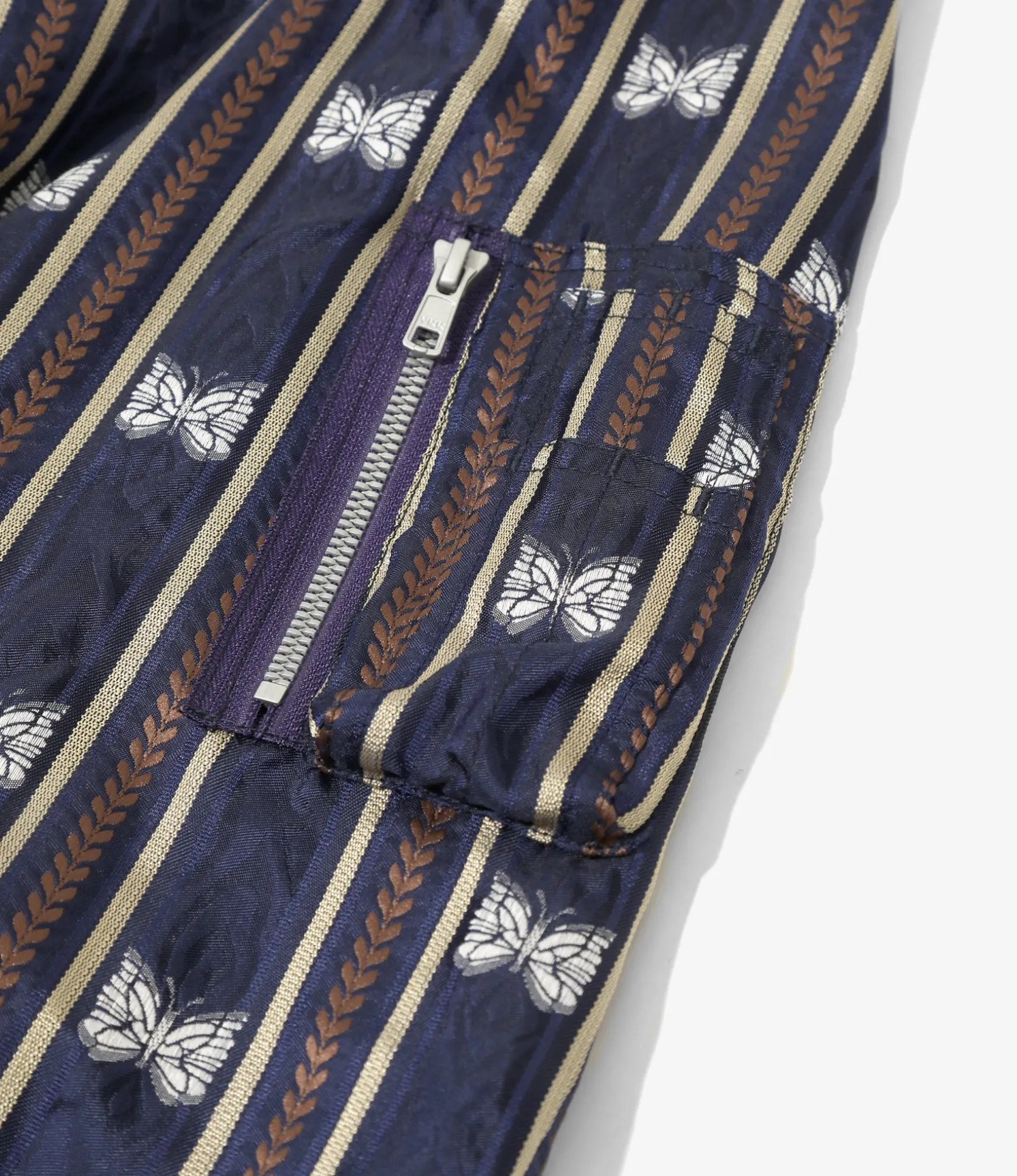 Needles Line Crew Jacket - Navy - Papillon Stripe Jacquard