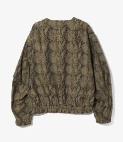 Needles Line Crew Jacket - Brown - PE/C Python Jacquard