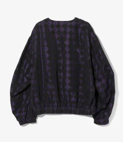 Needles Line Crew Jacket - Purple / Black- PE/R Argyle Jacquard
