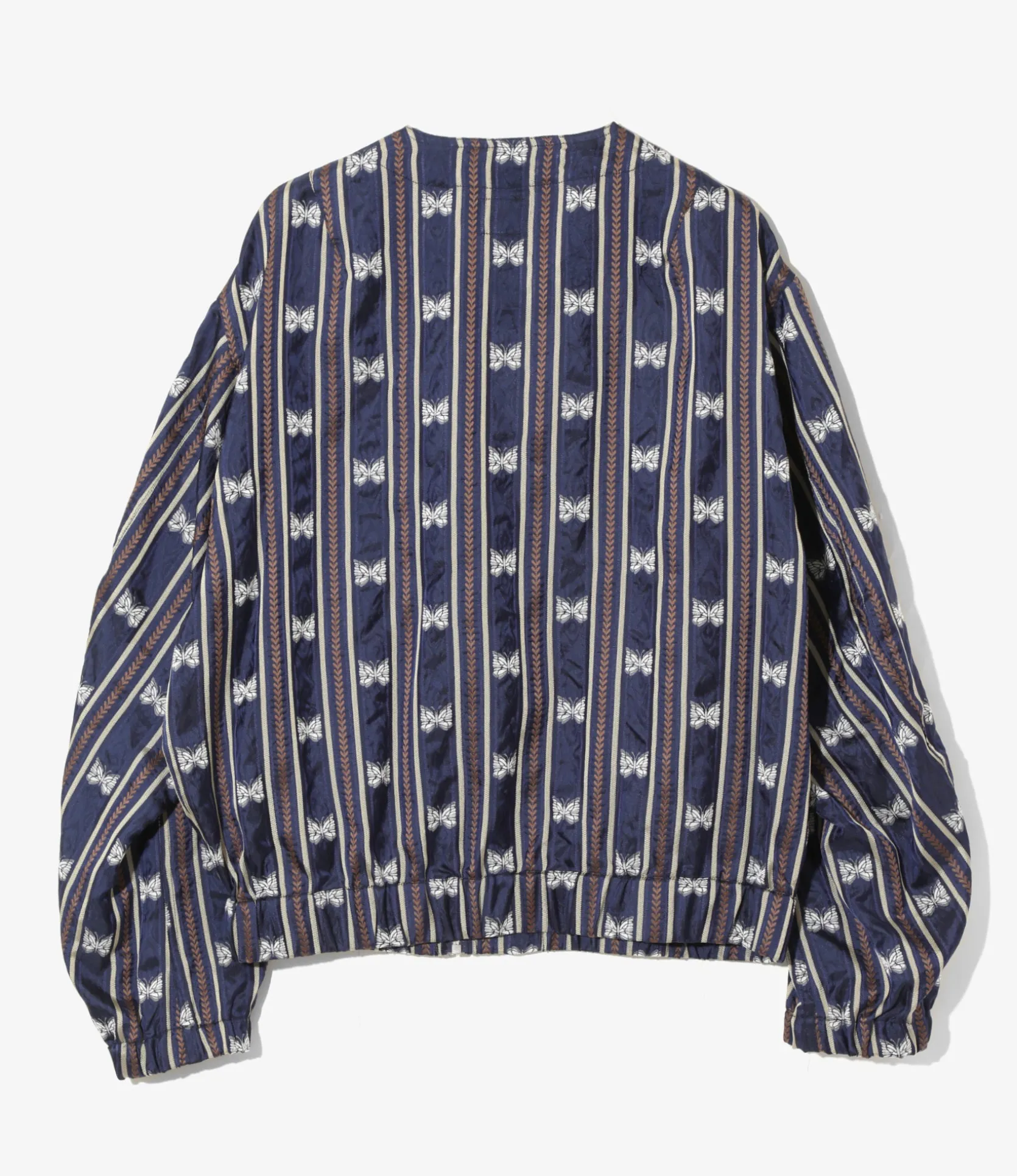 Needles Line Crew Jacket - Navy - Papillon Stripe Jacquard
