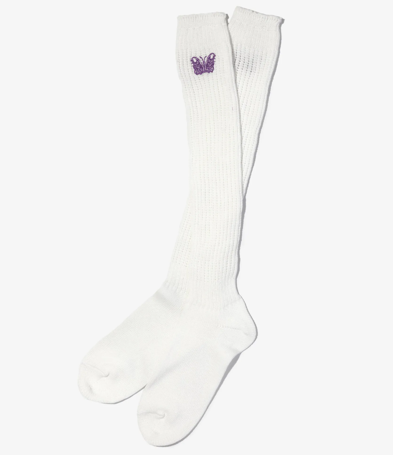 Needles x Kae Tanaka Loose Socks - Off White - KT Papillon Emb