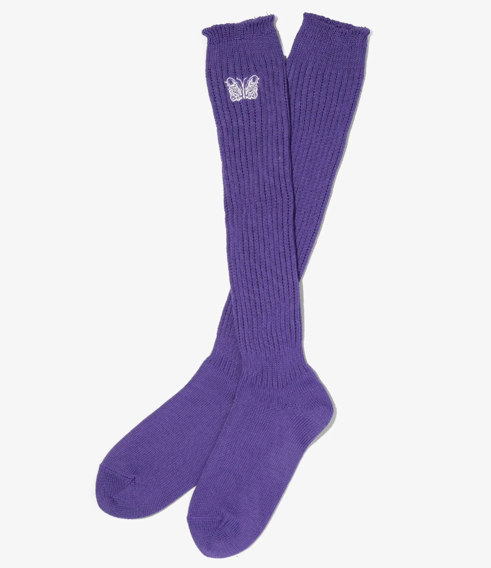 Needles x Kae Tanaka Loose Socks - Purple - KT Papillon Emb