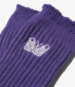 Needles x Kae Tanaka Loose Socks - Purple - KT Papillon Emb