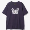 Needles x Kae Tanaka S/S Crew Neck Tee - Eggplant - Poly Jersey / KT Papillon